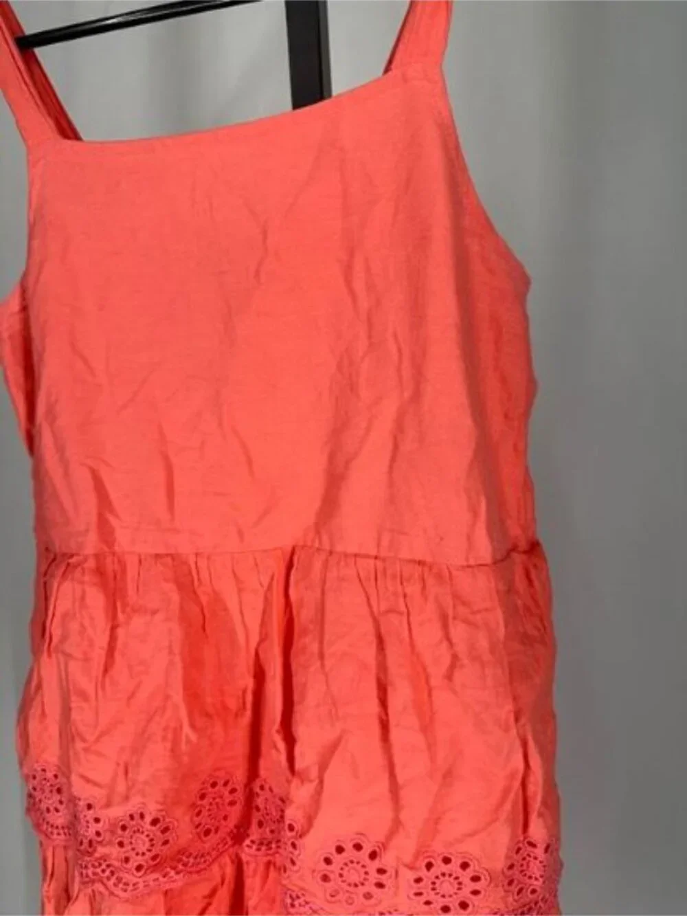Old Navy Girls Coral Eyelet Lace Tiered Midi Dress